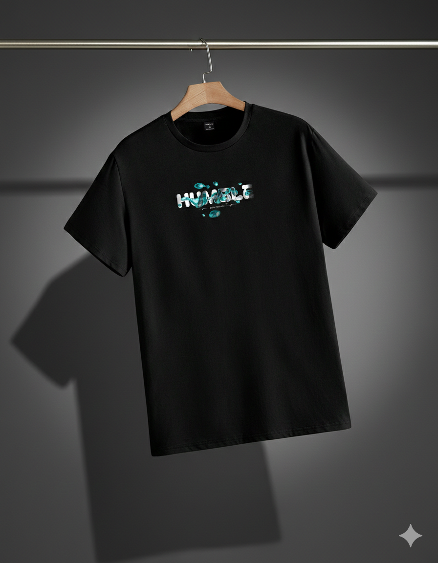 Black T-shirt (Humble) Printed Front & Back