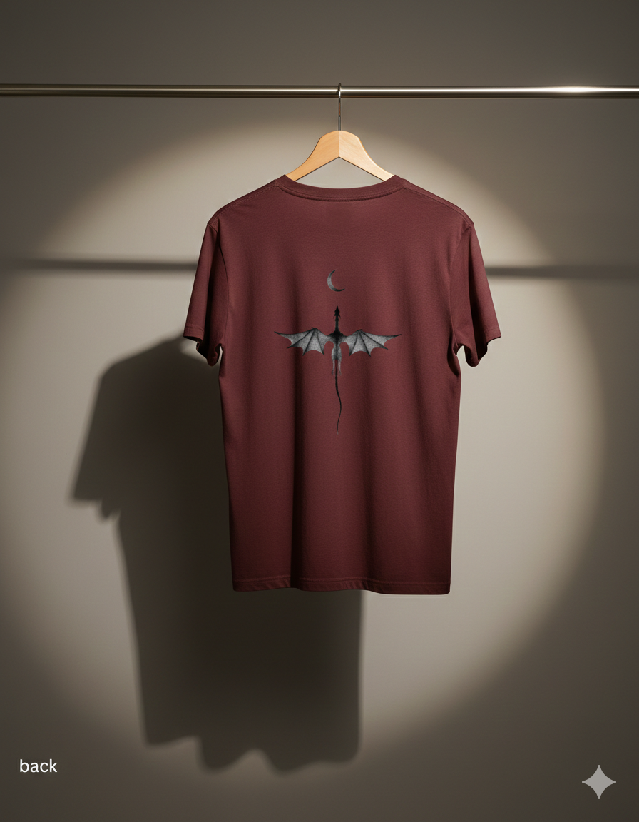 Dragon Shadow Graphic T-Shirt – Maroon